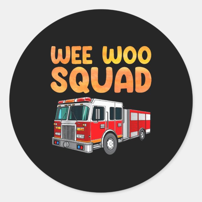 Funny Firefighter Art For Kids Men Women Fireman F Classic Round Sticker (Front)