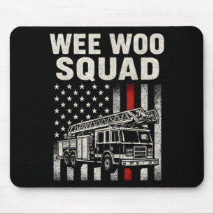 Funny Firefighter Art For Men Women Kids Fire Truc Mouse Pad