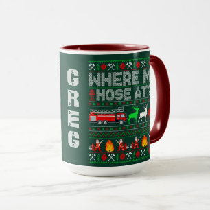 Funny Firefighter Christmas Design Mug