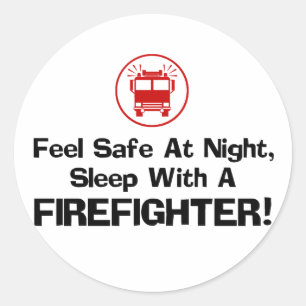 Funny Firefighter Classic Round Sticker