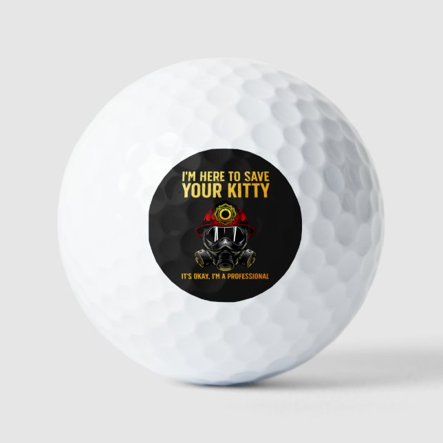 Funny Firefighter For Fireman Golf Balls (Front)