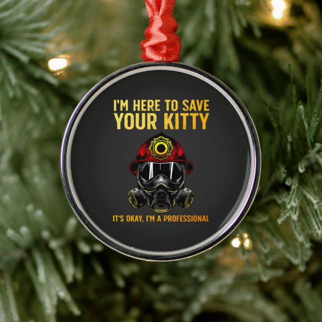 Funny Firefighter For Fireman Metal Tree Decoration (Tree)