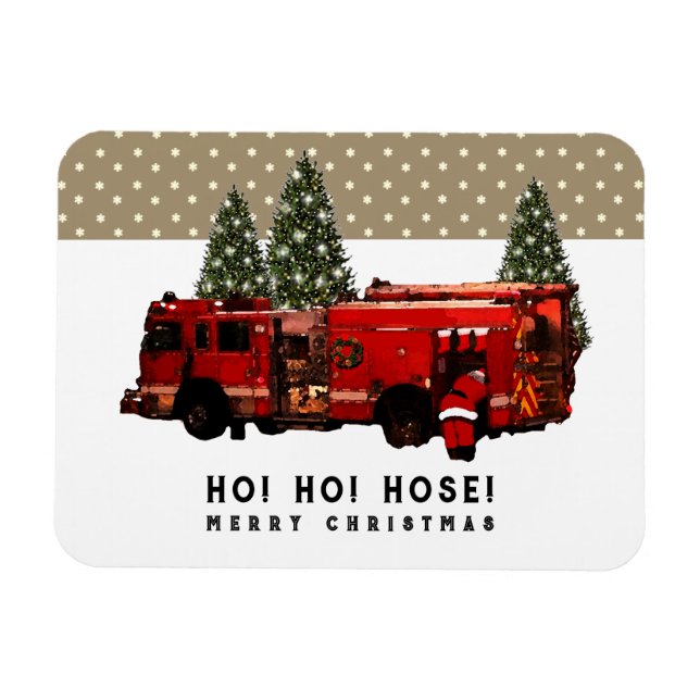 Funny Firefighter Holiday Gift Magnet (Horizontal)