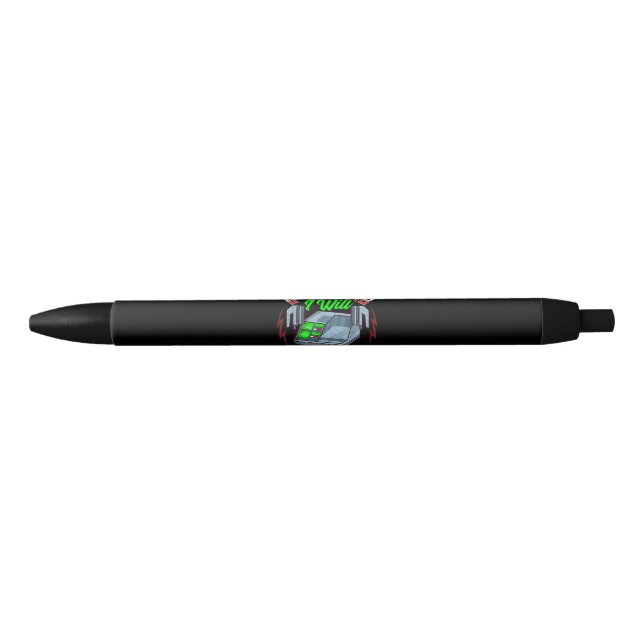 Funny FireFighter Police Office Defibrillator Black Ink Pen (Front)