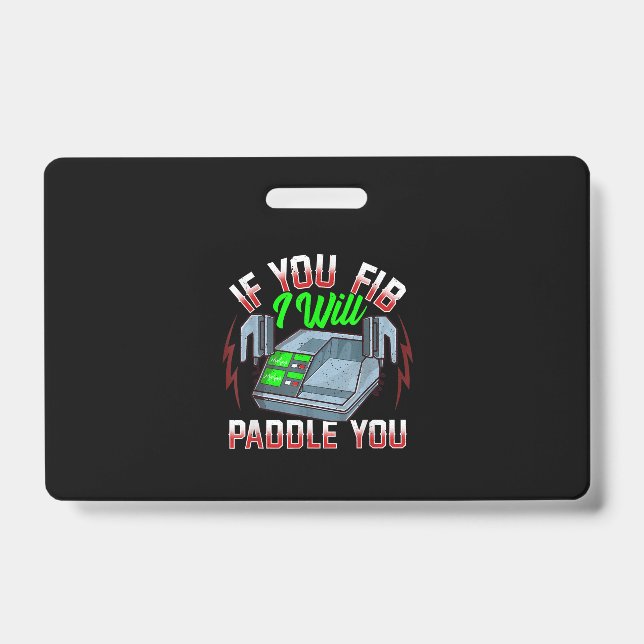 Funny FireFighter Police Office Defibrillator ID Badge (Front)