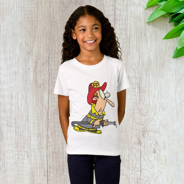 Funny Firefighter with Hose Emergency Responder  T-Shirt (Creator Uploaded)