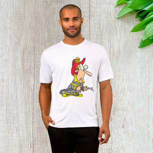 Funny Firefighter with Hose Emergency Responder  T-Shirt