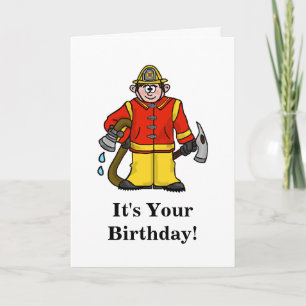 Funny Fireman Birthday Card   Customize It!