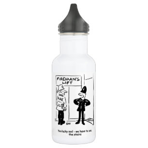 Funny Fireman Firefighter and Policeman Cartoon St 532 Ml Water Bottle