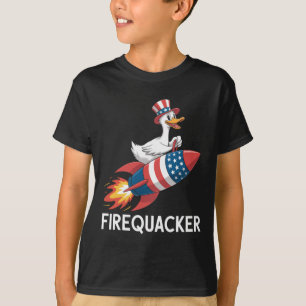 Funny Firequacker Goose 4th Of July Shirt Independ