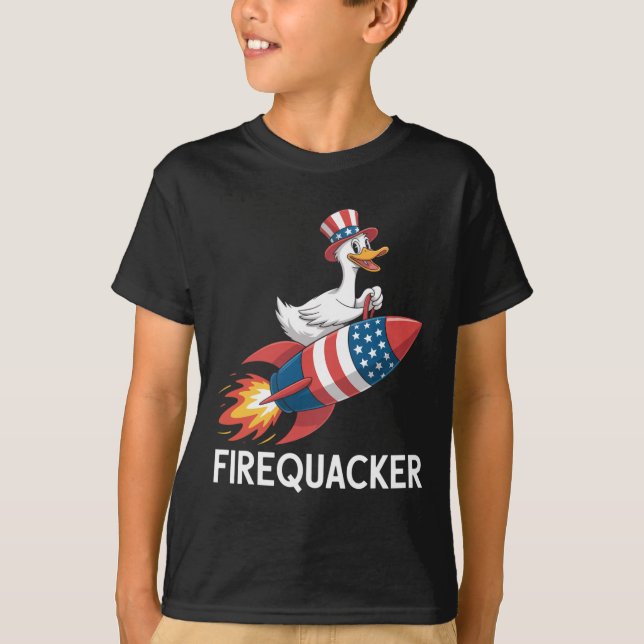 Funny Firequacker Goose 4th Of July Shirt Independ (Front)