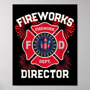 Funny firework director boom squad safety poster
