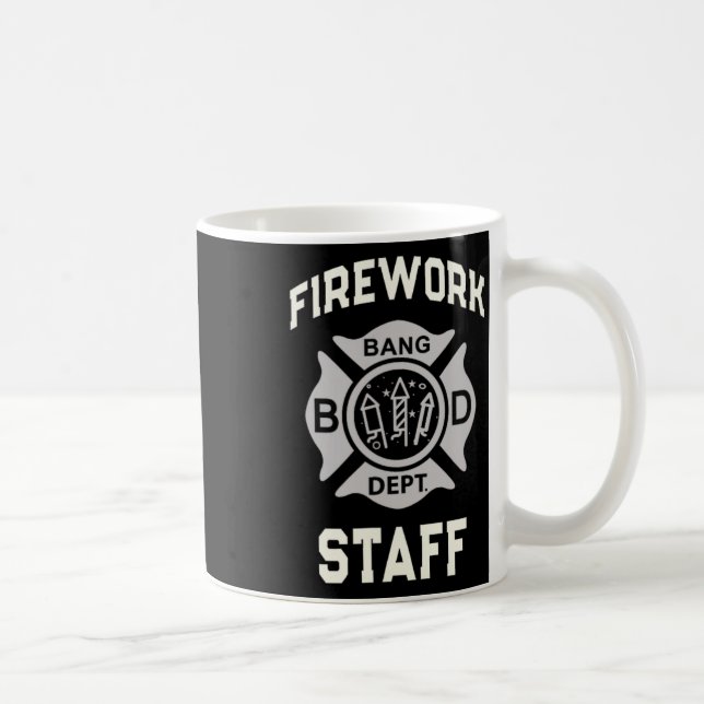Funny Firework Staff 4th Of July Team Safety Direc Coffee Mug (Right)