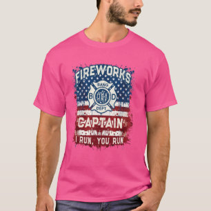 Funny FIREWORKS CAPTAIN Safety Director Pyro Offic T-Shirt