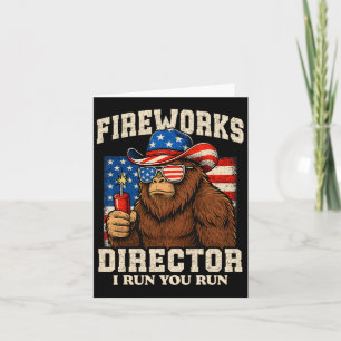 Funny Fireworks Director Bigfoot 4th Of July Usa F Card