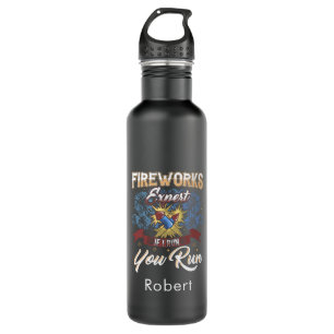 Funny Fireworks Expert Run If I Run Personalised 710 Ml Water Bottle