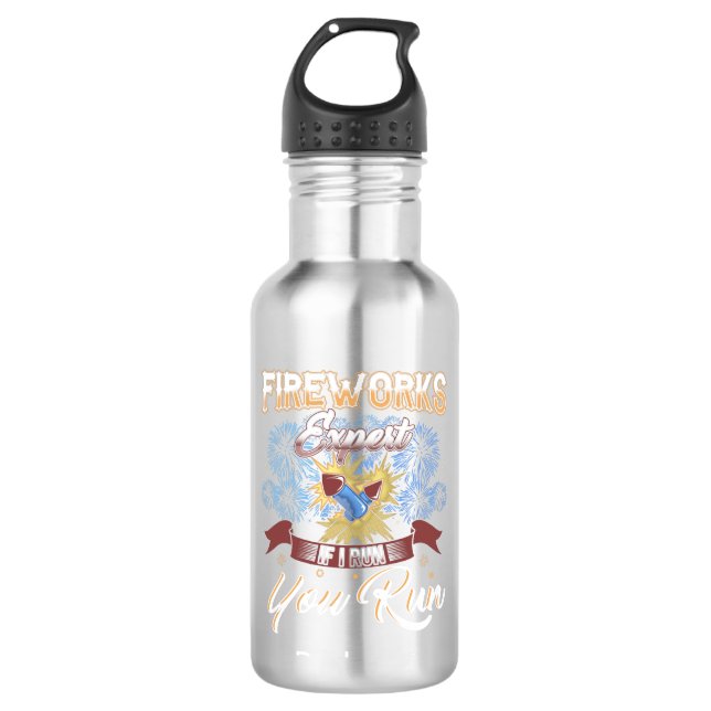 Funny Fireworks Expert Run If I Run Personalised 710 Ml Water Bottle (Front)