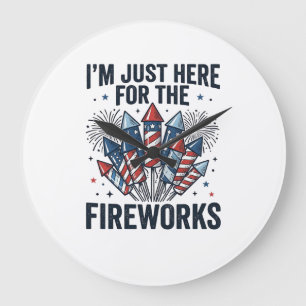 Funny Fireworks Lover Vintage Patriotic Shirt_1 Large Clock