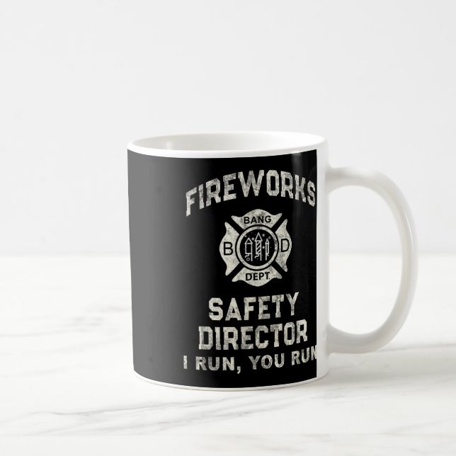 Funny Fireworks Safety Director Boom Squad Firefig Coffee Mug (Right)