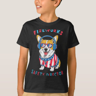 Funny Fireworks Safety Director Dog Technician Exp T-Shirt