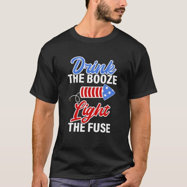 Funny Fireworks Tee For Men Women Day Drinking 4Th (Front)
