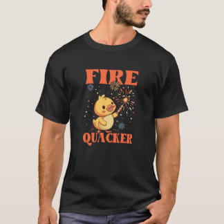 Funny Fireworks with Goose Duck Fire Quacker Swea T-Shirt