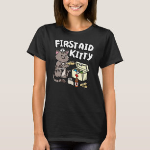 Funny First Aid Kitty Cat Medical Doctor Nurse T-Shirt
