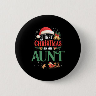 Funny First Christmas As An Aunt Matching Family X 6 Cm Round Badge