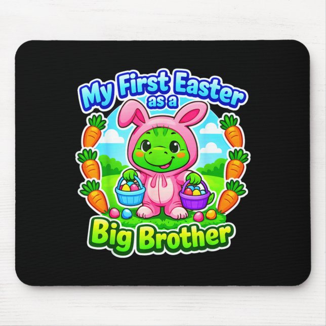 Funny First Easter As A Big Brother Cute Easter Mouse Pad (Front)