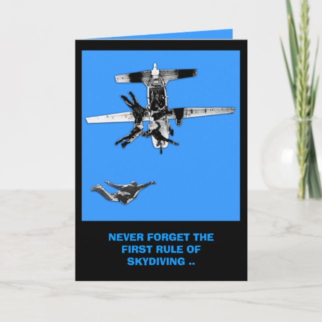 Funny,first rule of skydiving birthday card (Front)