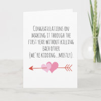 funny first wedding anniversary cards
