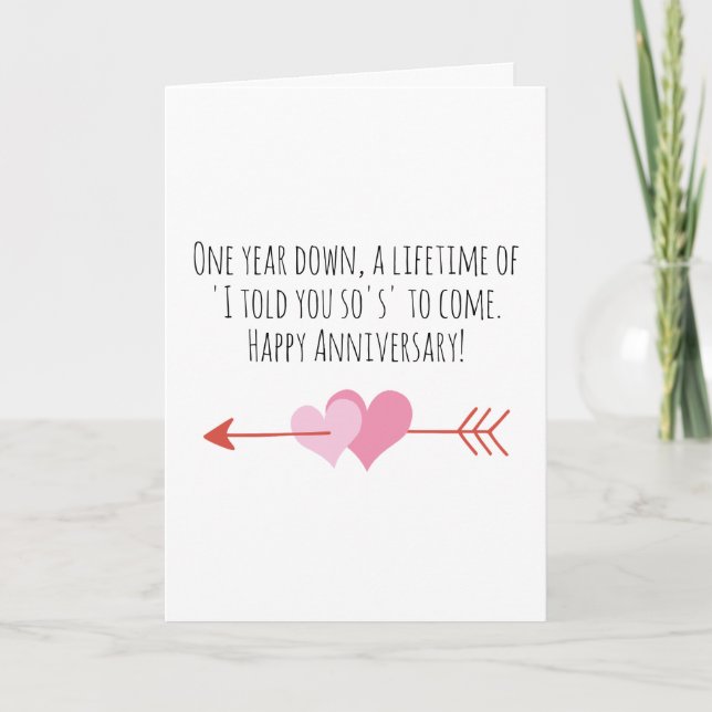 funny first wedding anniversary cards (Front)