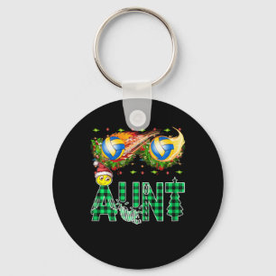 Funny First Xmas As An Aunt Cool Tinsel Volleyball Key Ring