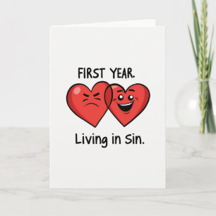 Funny First Year Living In Sin Card