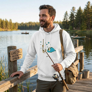 Funny Fish and Worm on Hook Fishing Humour Hoodie