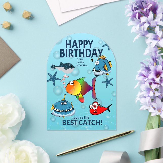 Funny Fish Birthday Acrylic Invitations (Insitu (Wedding))