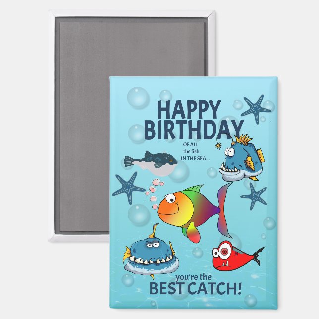 Funny Fish Birthday Magnet (Front/Back)