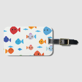 funny fish cartoon luggage tag