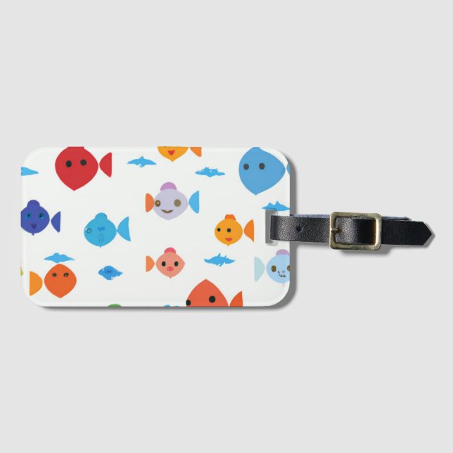funny fish cartoon  luggage tag (Front Horizontal)