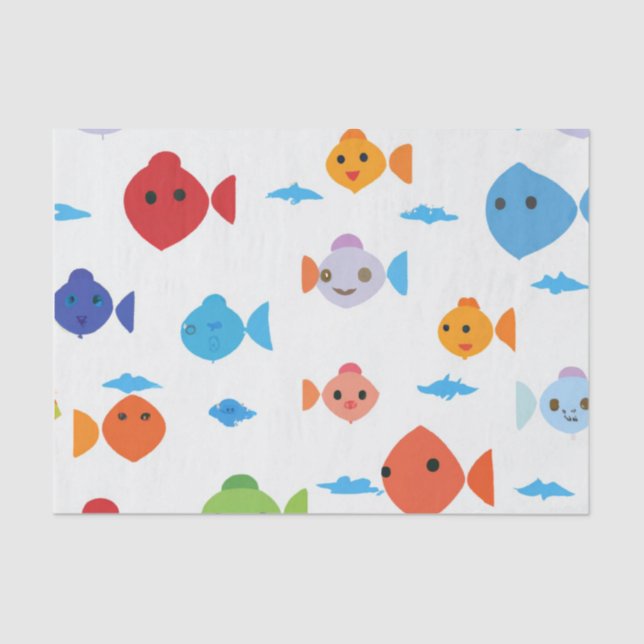 funny fish cartoon  tissue paper (Front)