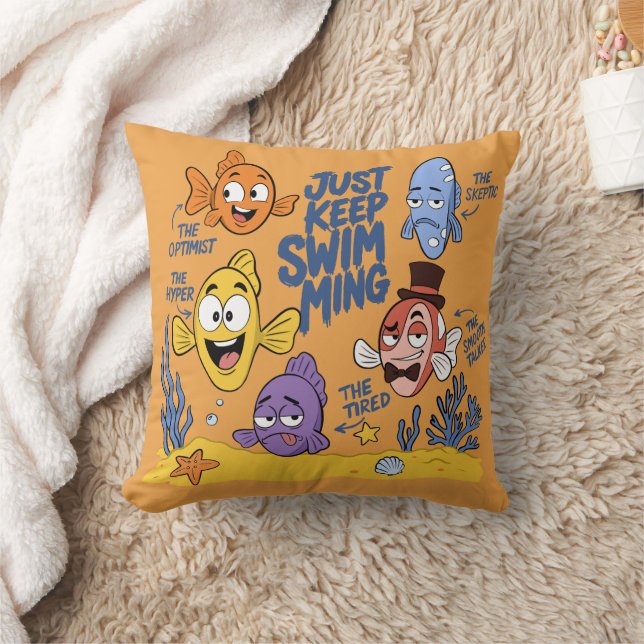 Funny Fish Characters Cushion (Blanket)