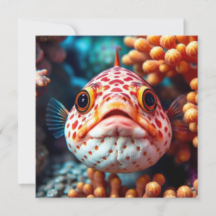 Funny Fish Close Up Blank Card