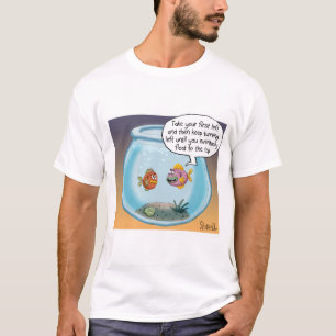Funny Fish Directions cartoon about life and death T-Shirt