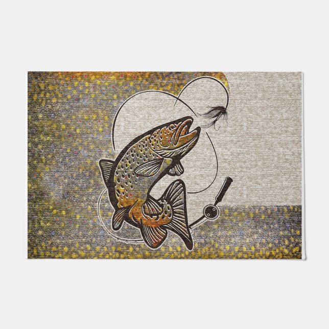 Funny Fish Doormat, Fishing Lovers Mat (Front)