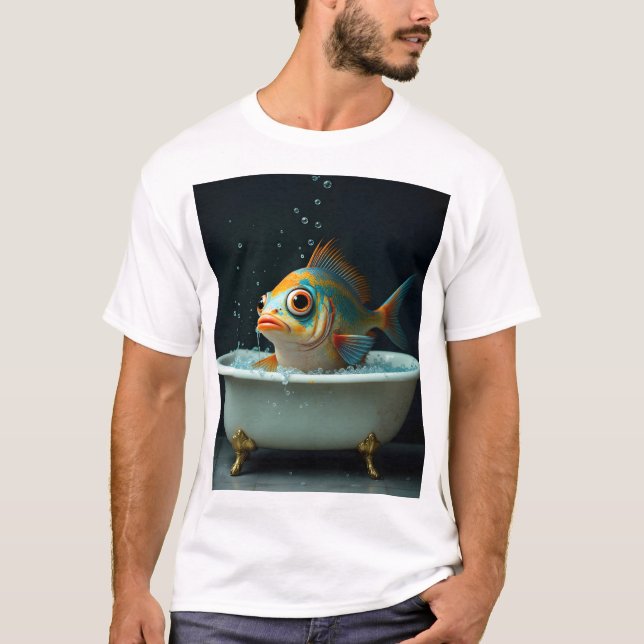 Funny fish in the bath T-Shirt (Front)