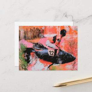 Funny Fish Jockey Number Twelve Postcard