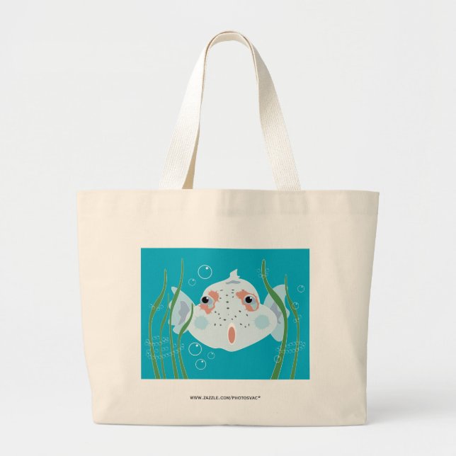 Funny Fish Large Tote Bag (Front)