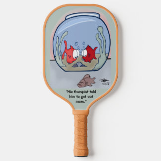Funny Fish Story Tan Pickleball Paddle