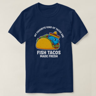 Funny Fish Taco Sombrero Fresh Food Lover Design T-Shirt