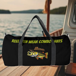 Funny Fish with a Cowboy Hat- Duffle Bag